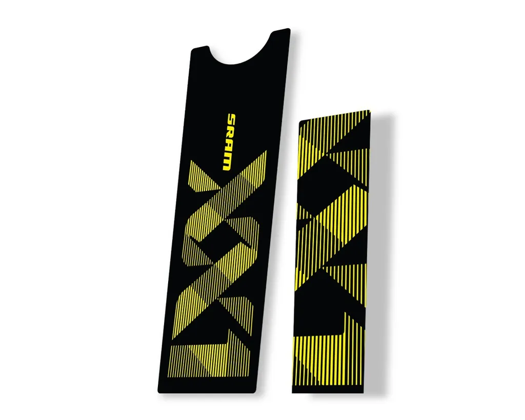 Crank Set Stickers Decals MTB Sram XX1 Eagle Dub 2018 Bicycle 2Pcs Yellow