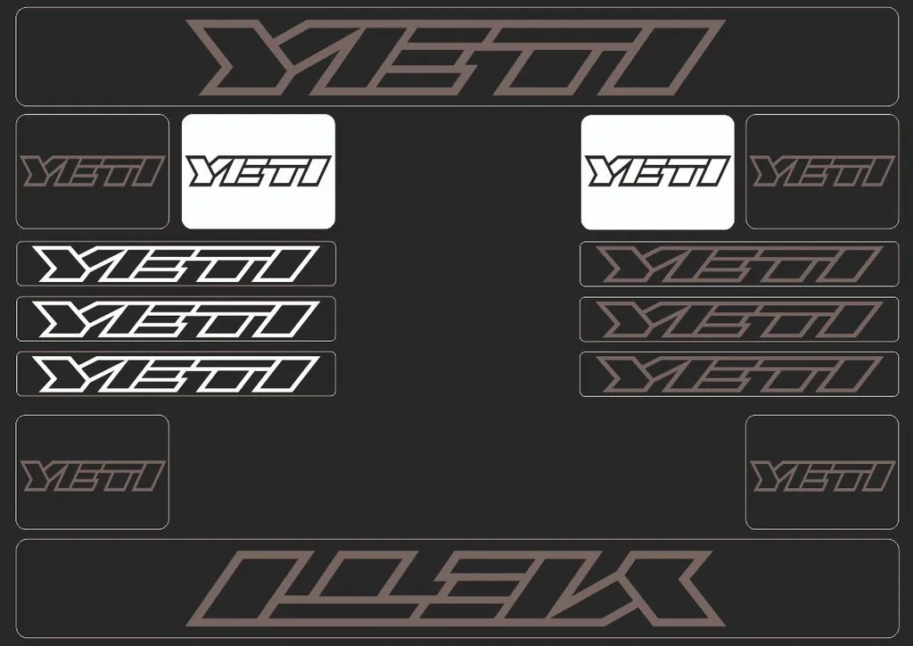 Bicycle Vinyl Stickers – Compatible with YETI Bikes – Gray