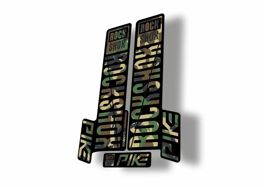 Rock Shox Pike 2018 Mountain Bike Cycling Decal Kit Sticker Adhesive Wood Camo