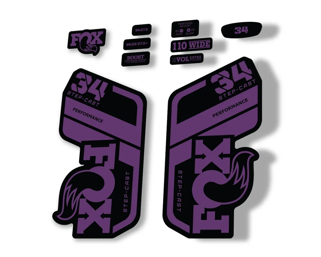 FOX 34 Performance SC 2021 Forks Suspension Factory Decal Sticker Purple