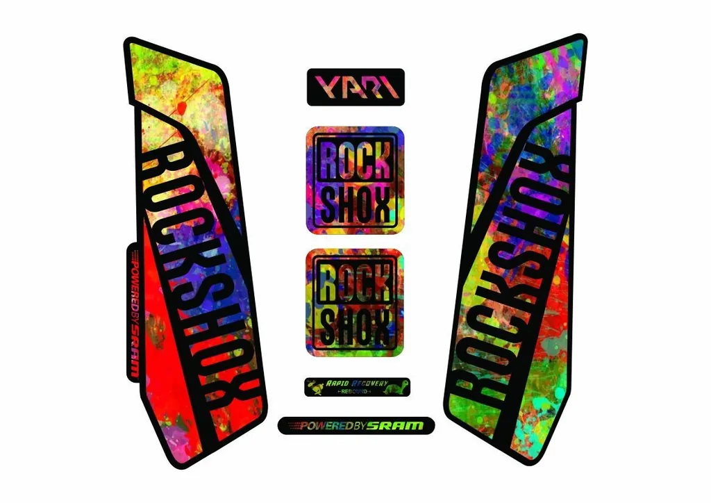 Rock Shox YARI 2015-16 Fork Decal Mountain Bike Cycling Sticker Oil Slick