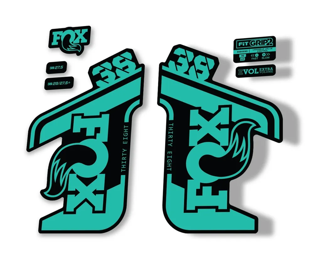 FOX 38 RHYTHM 2021 Fork Suspension Factory Sticker MTB Decal Adhesive Dolphin