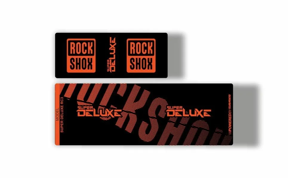 Rock Shox Super Deluxe RC3 Rear Shock MTB Decal Sticker Adhesive Orange