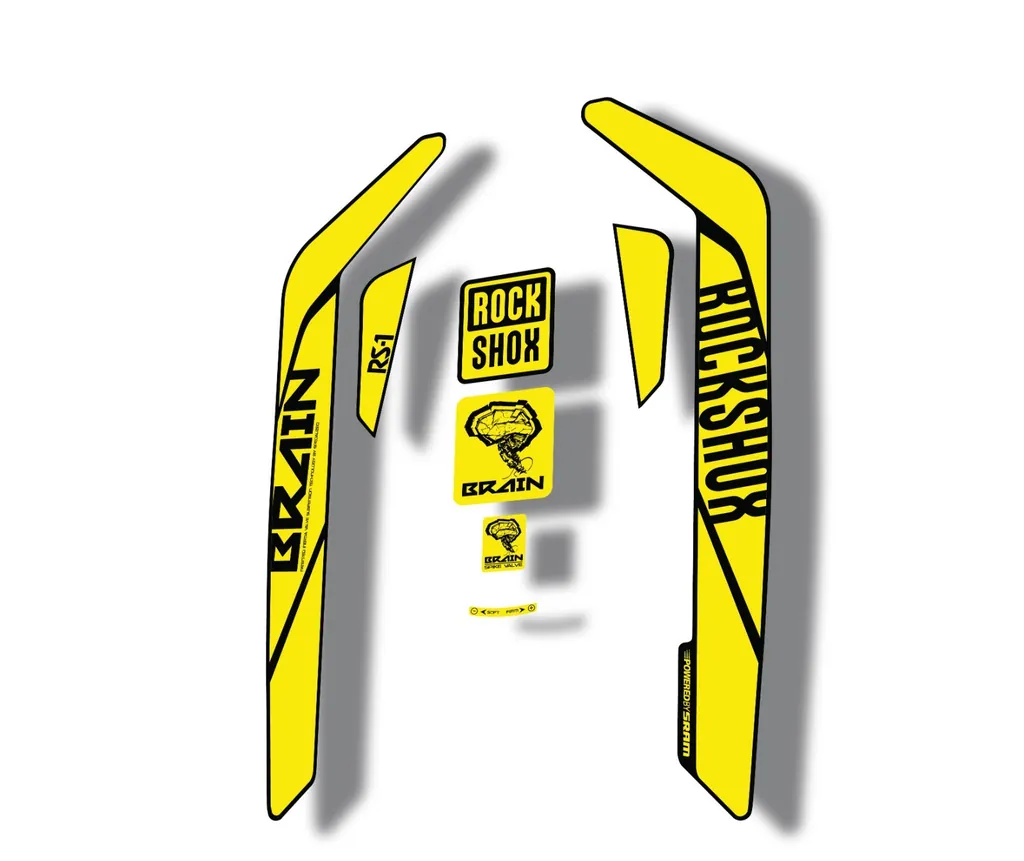 Rock Shox RS-1 Brain 2016-17 Mountain Bike Cycling Decal Sticker Adhesive Yellow