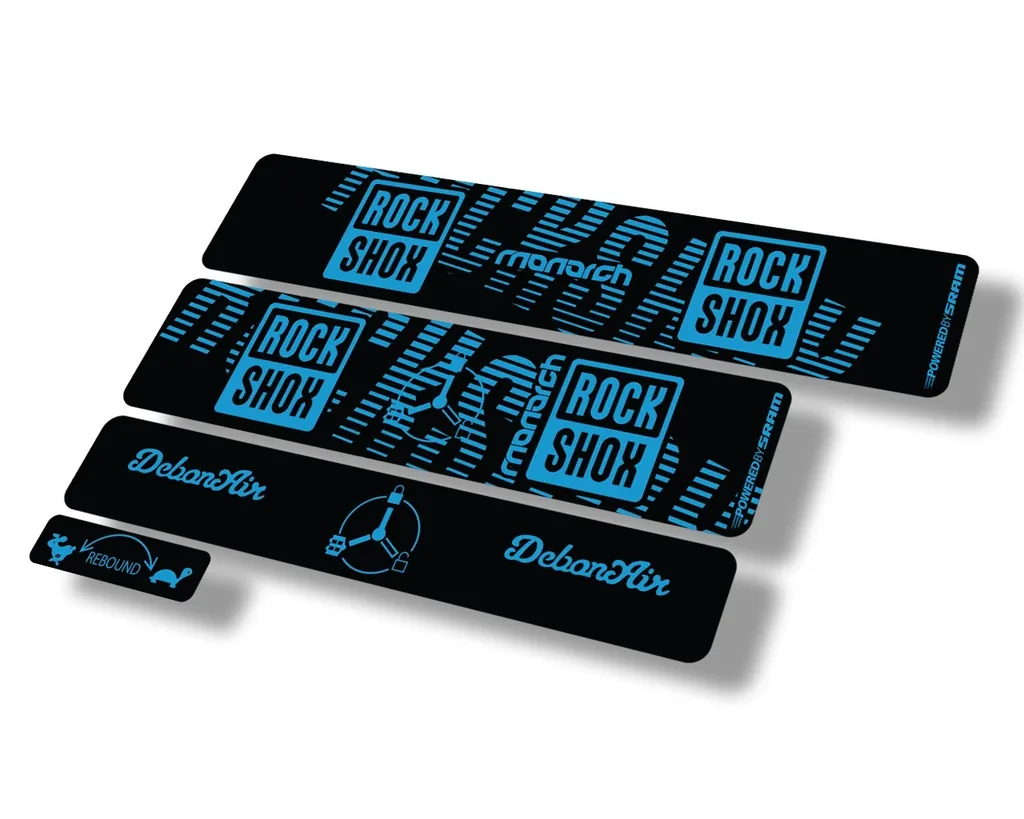 Rock Shox MONARCH 2020 RT3 Rear Shock Decal Sticker Adhesive Set Blue