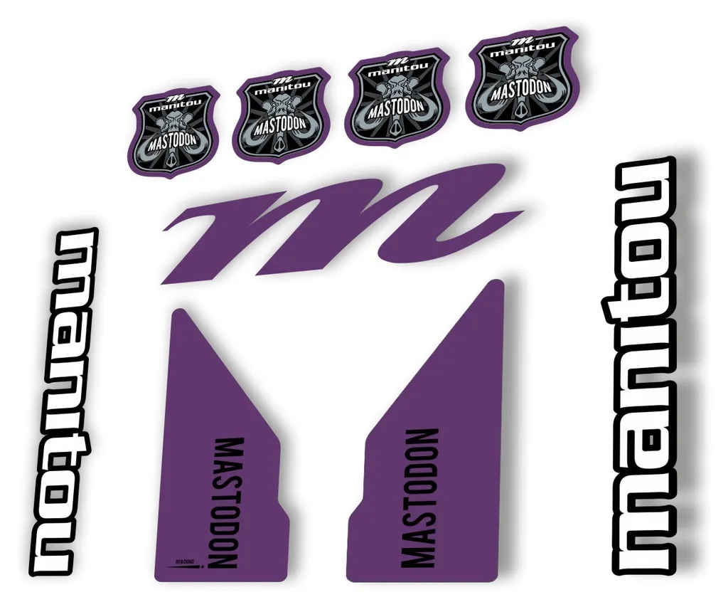 Manitou Mastadon 2017 Fork Suspension Decal Kit Sticker Set Purple