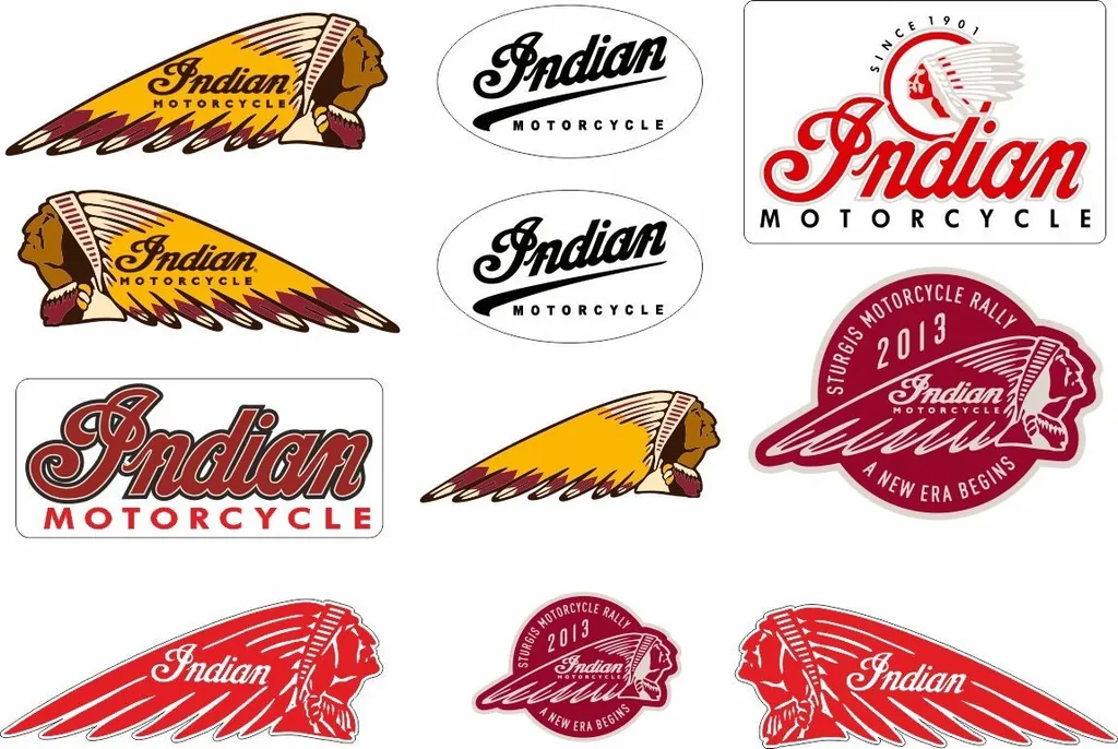 INDIAN MOTORCYLES Vinyl Decal Adhesive Sticker Factory Aufkleber Logo Set 11Pcs