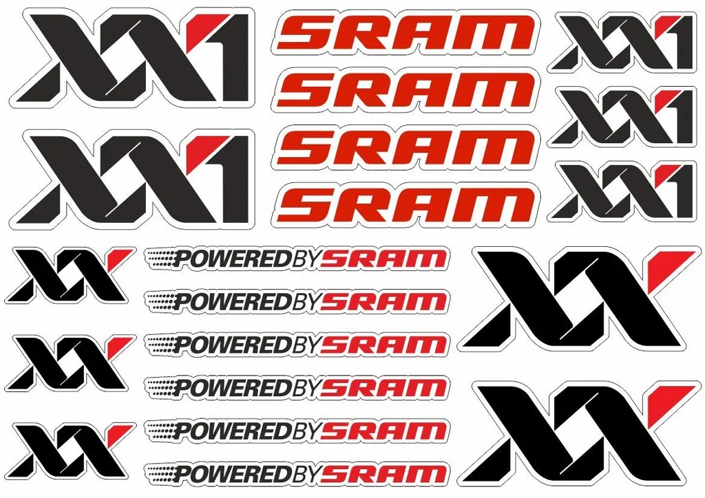 Bicycle Vinyl Stickers – Compatible with SRAM XX1 Bikes – 20 pcs