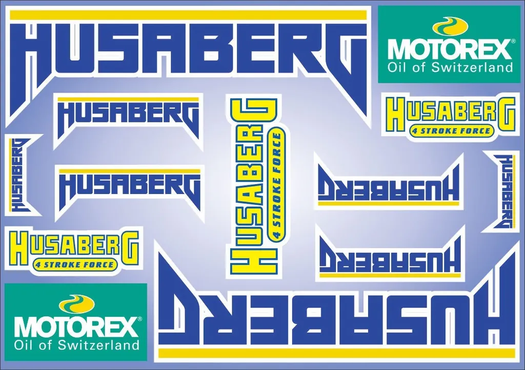 Husaberg Motorcycle Decals Logo Stickers Graphic Set Vinyl Adhesive 13 Pcs
