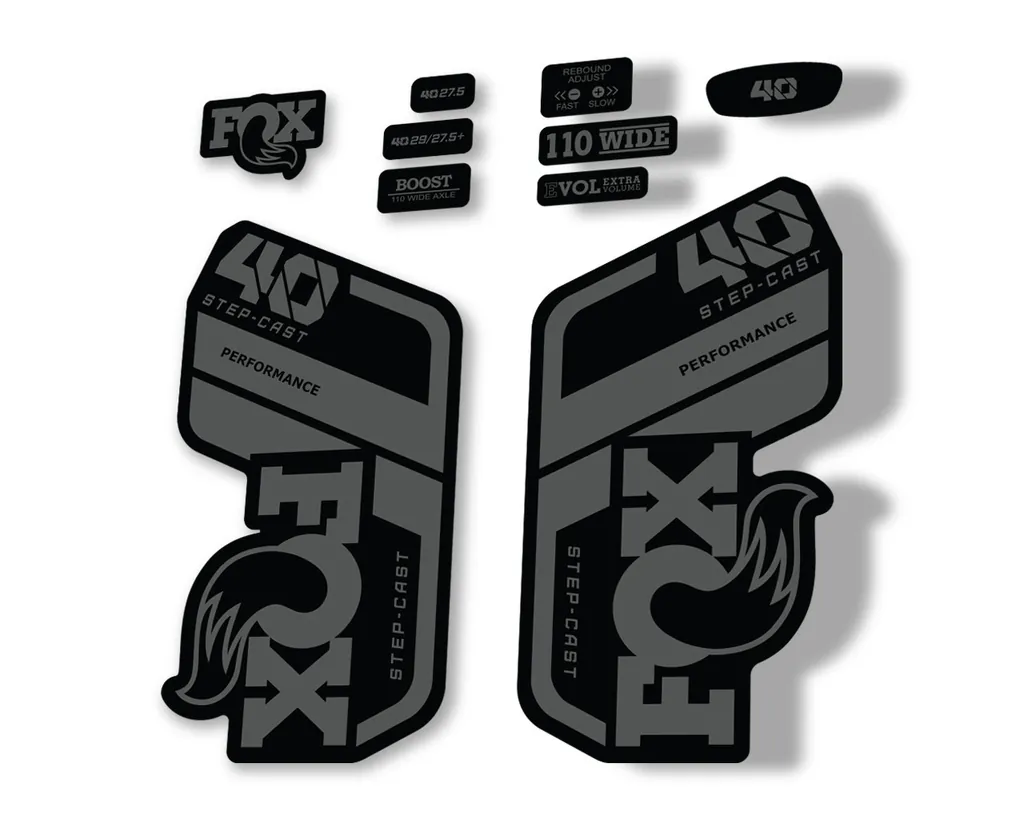 FOX 40 Step Cast SC 2021 Performance Fork Decals Suspension Sticker Gray