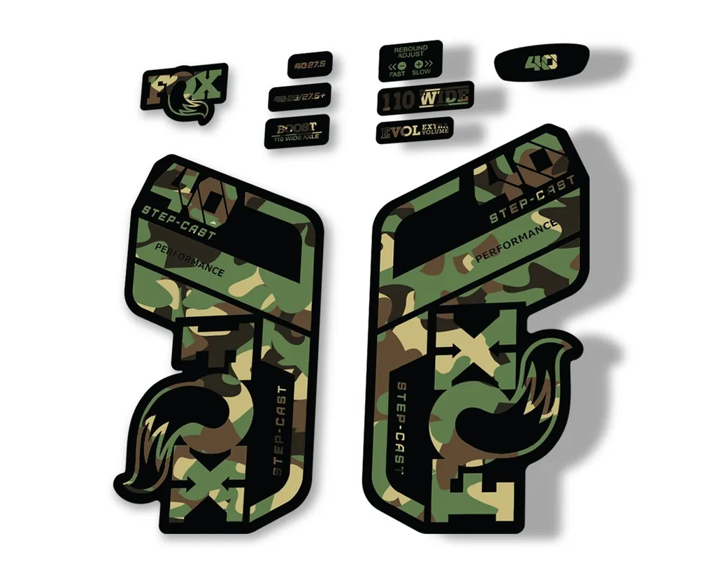 FOX 40 Step Cast SC 2021 Performance Fork Decals Suspension Sticker Camo