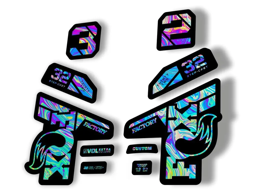 Fox 32 Factory 2021 Fork Suspension Decal Sticker Adhesive Oil Slick 1