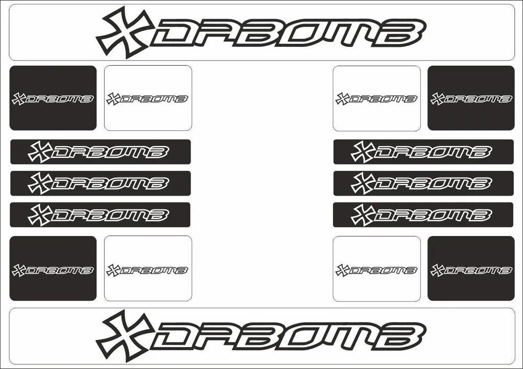 Bicycle Vinyl Frame Stickers – Compatible with DABOMB Bikes – Black