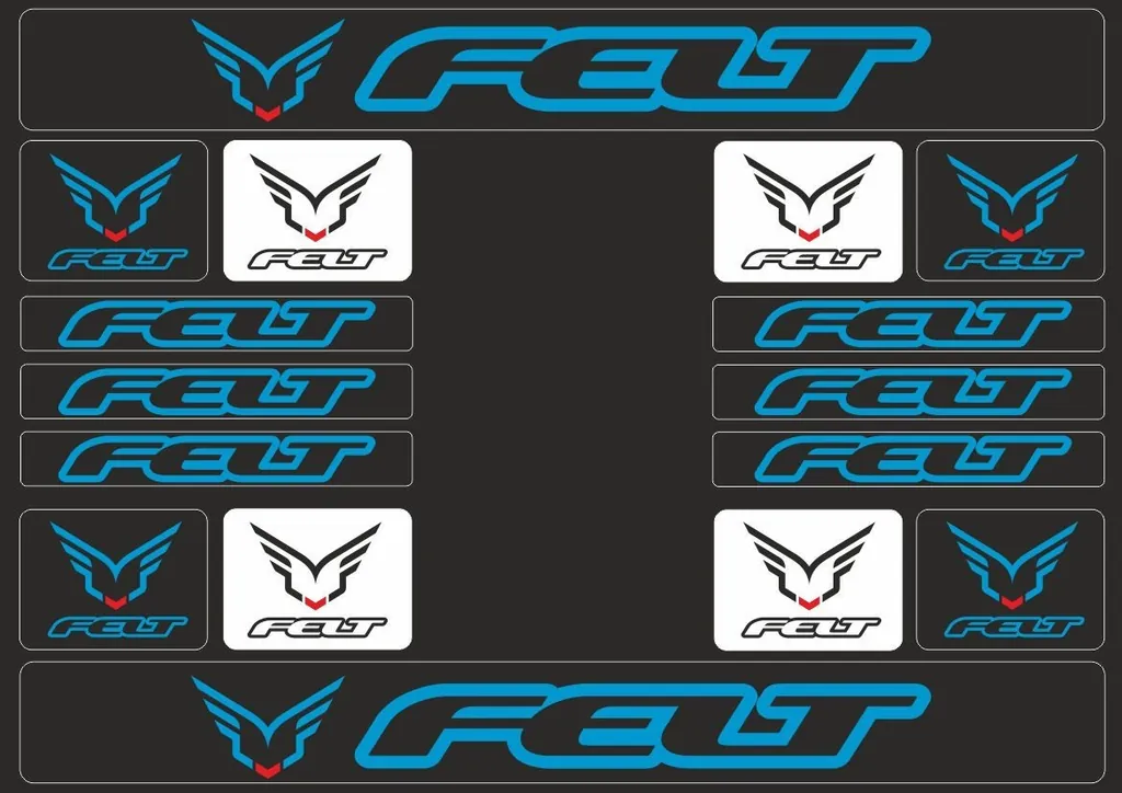 Bicycle Vinyl Frame Stickers – Compatible with FELT  Bikes   Blue 16 Pcs