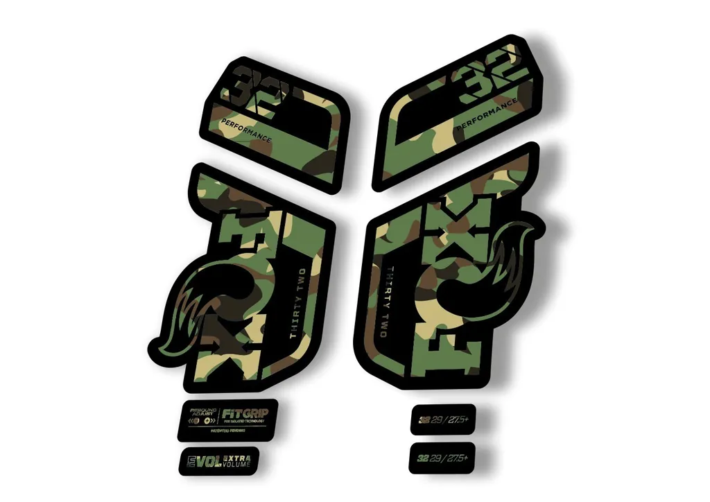 Fox 32 Performance 2021 Fork Suspension Factory Decal Sticker Adhesive Camo