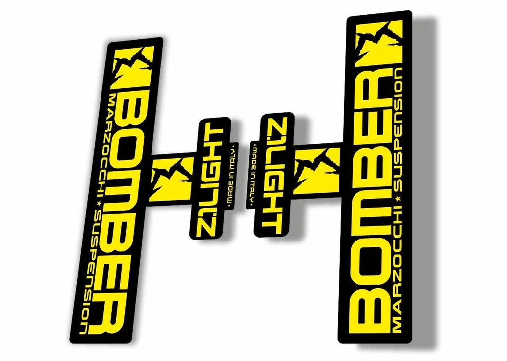 Marzocchi Bomber Z1 Light 2006 Fork Suspension Sticker Decal Kit Adhesive Yellow