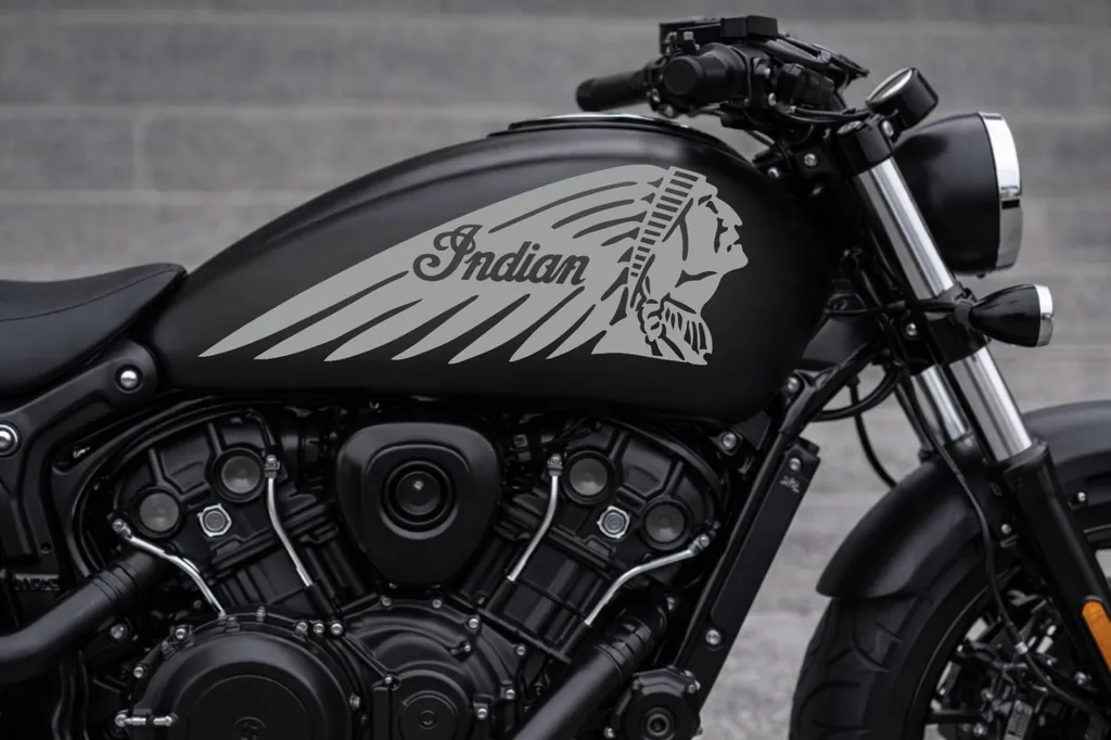 Indian Motorcycle War Bonnet Tank Decal Sticker Set Gray Premium Vinyl UV