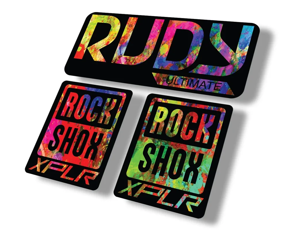 Rock Shox Rudy Ultimate XPLR Gravel Fork Decal Bike Cycling Sticker Oil Slick