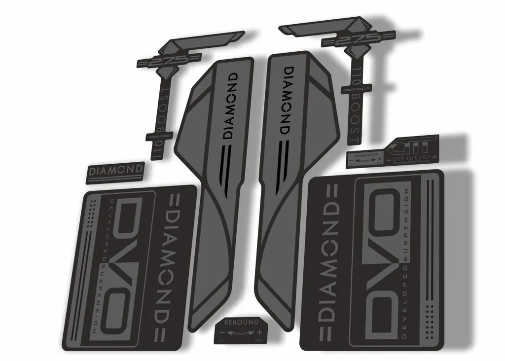 DVO 2017 Diamond Boost 27.5 Fork Suspension Sticker Decal Adhesive Gray