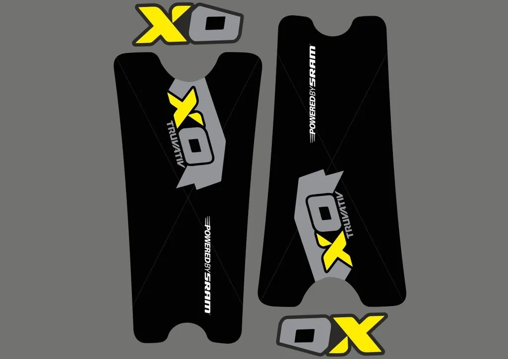 Crank Set Sticker Decal MTB SRAM X0 Mountain Bike Bicycle Adhesive 4 Pcs Yellow