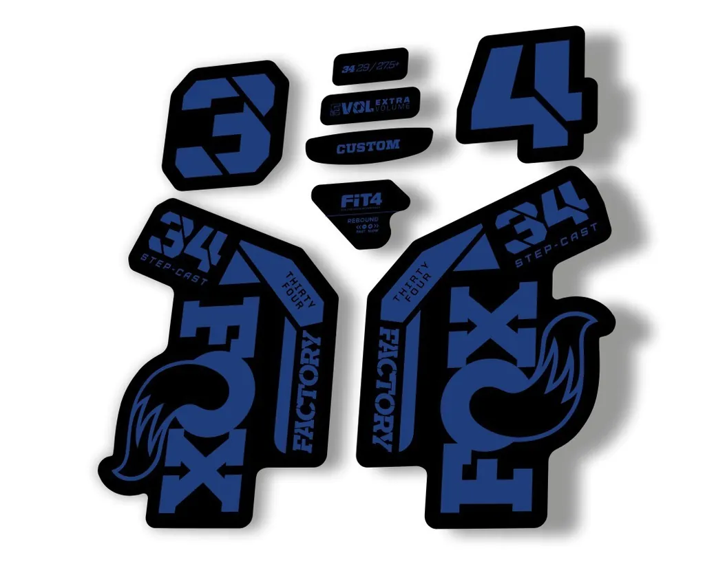 FOX 34 Step Cast SC 2023 Factory Fork Decals Suspension Sticker Dark Blue