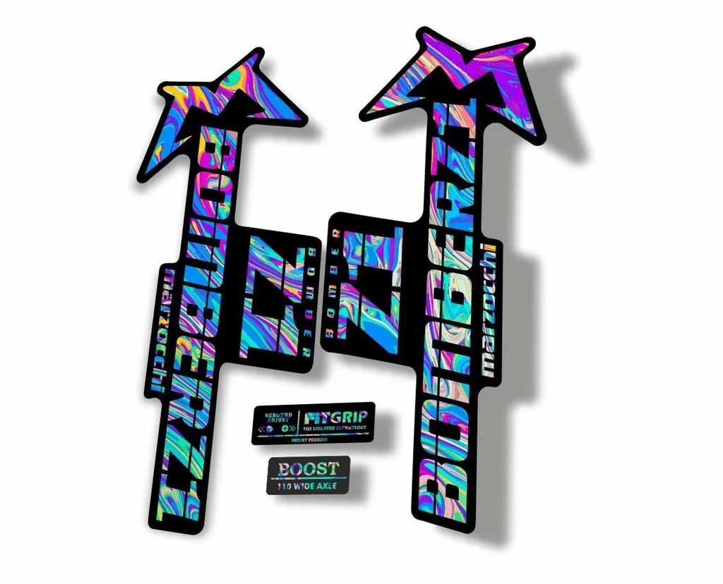 Marzocchi Bomber Z1 2018 Fork Suspension Sticker Decal Kit Adhesive Oil Slick 1