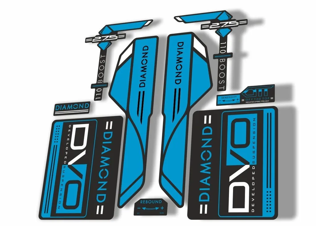 DVO 2017 Diamond Boost 27.5 Fork Suspension Sticker Factory Decal Adhesive Blue
