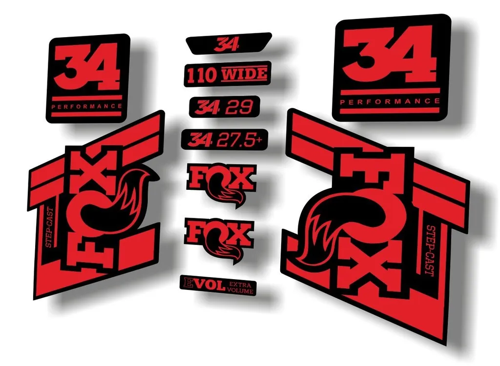 FOX 34 Step Cast SC 2020 Fork Suspension Factory Decal Sticker Set Red