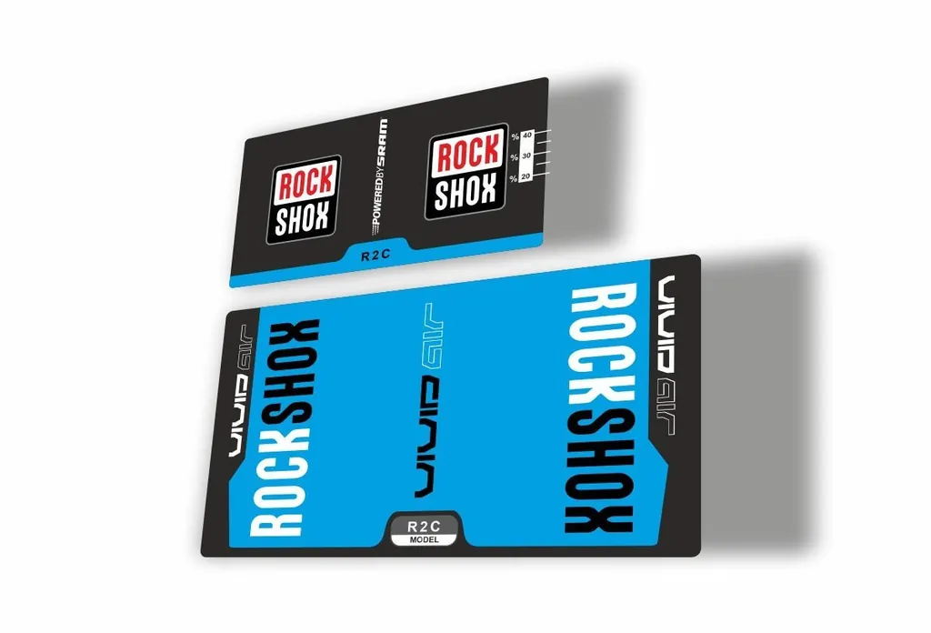 Rock Shox Vivid Air R2C 2015 Rear Shock MTB Decal Sticker Adhesive Blue