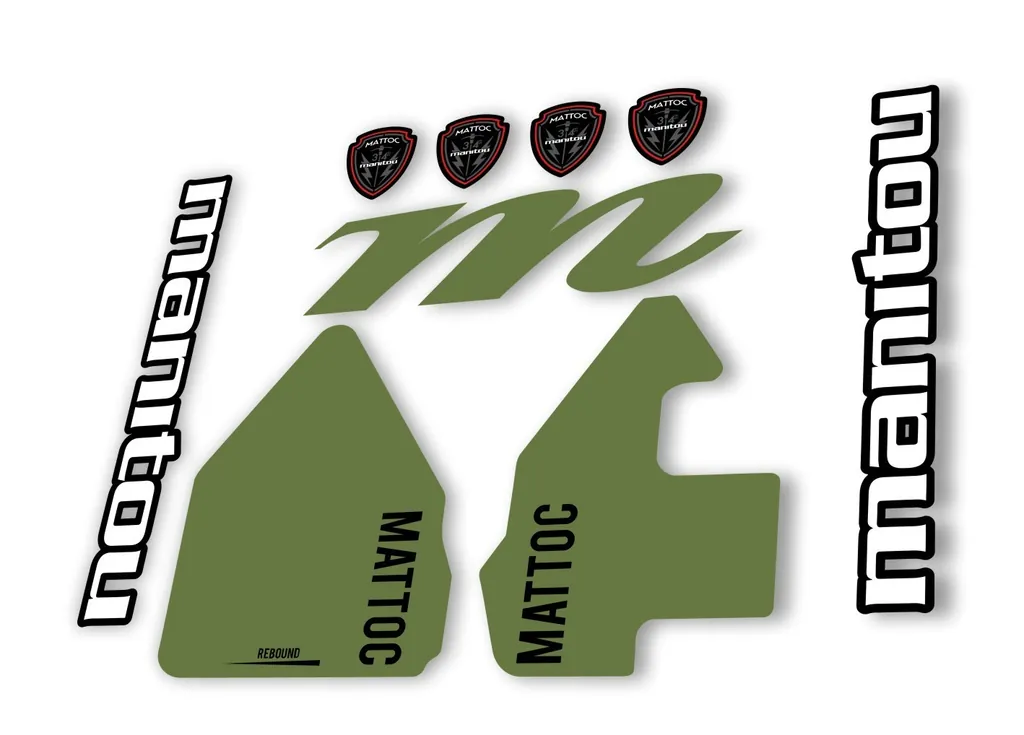 Manitou Mattoc 2017 Fork Suspension Decal Kit Sticker Set Olive