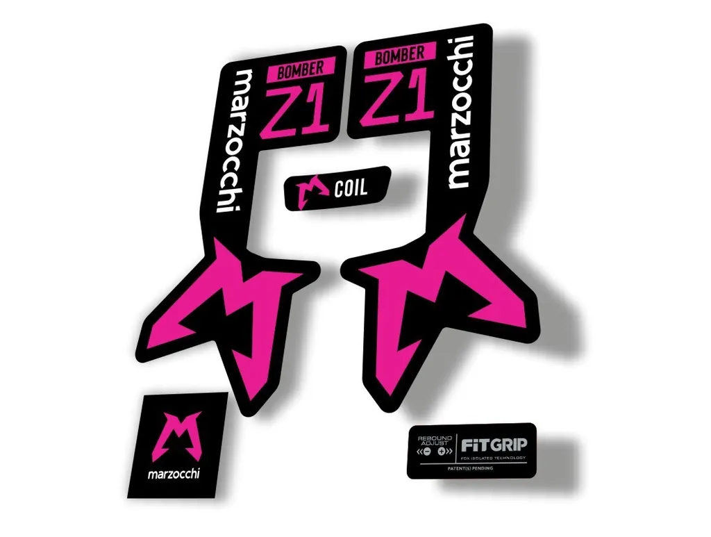 Marzocchi Bomber Z1 2025 2025 Fork Suspension Sticker Decal Kit Adhesive Pink