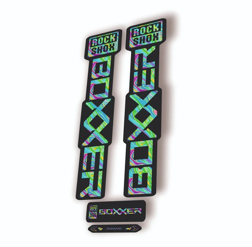 Rock Shox BOXXER 2024 ULTIMATE Mountain Bike Cycling Decal Adhesive Oil Slick 1