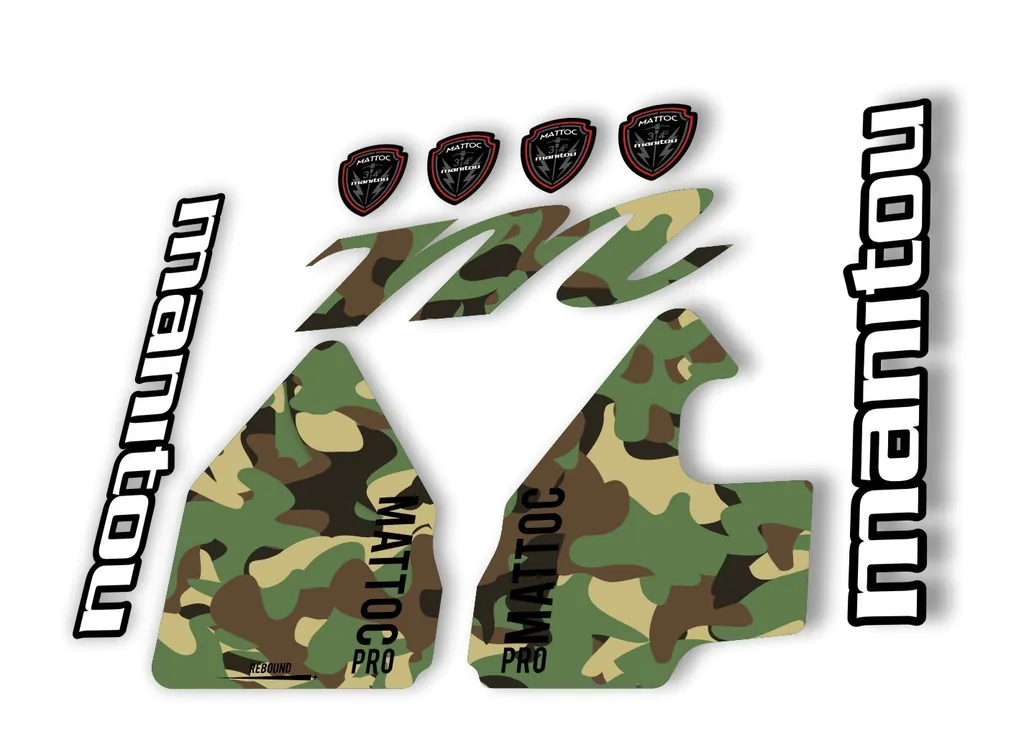 Manitou Mattoc Pro 2017 Fork Suspension Decal Kit Sticker Set Camo