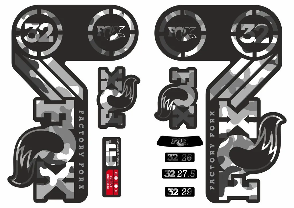 FOX 32 Heritage 2015 Fork Suspension Factory Decal Sticker Adhesive White Camo