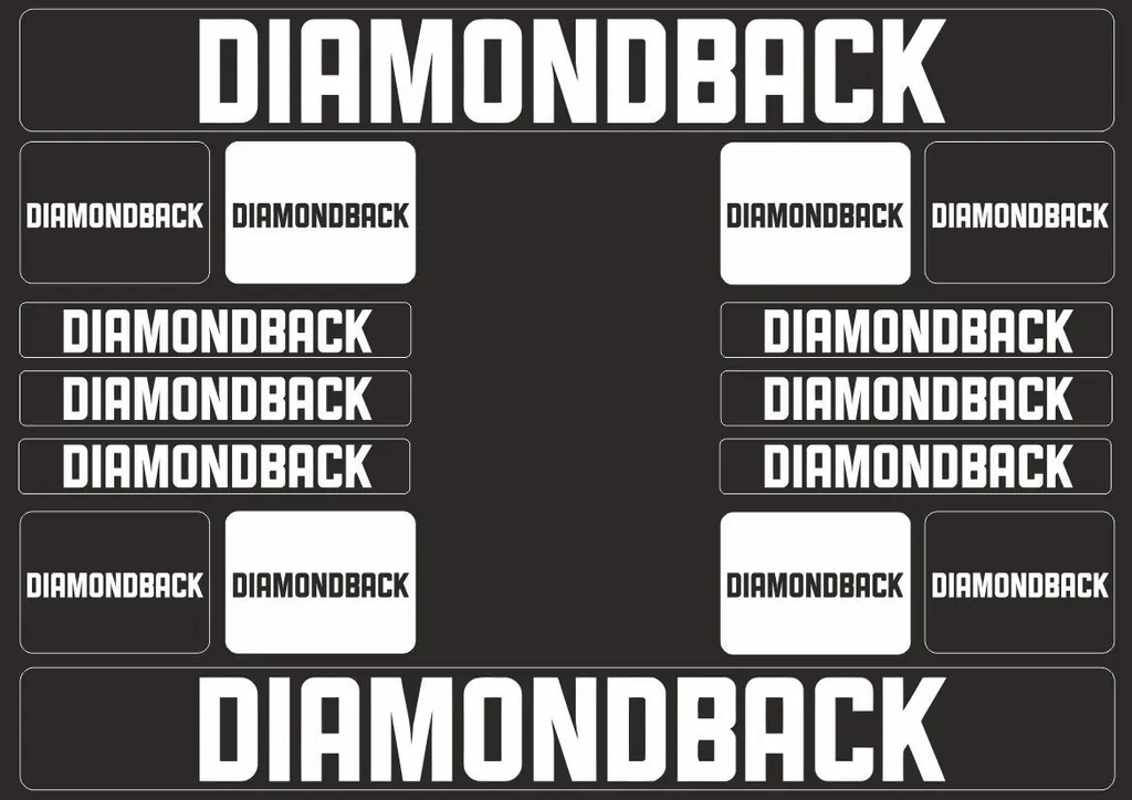 Bicycle Vinyl Frame Stickers – Compatible with DIAMONDBACK Bikes – White