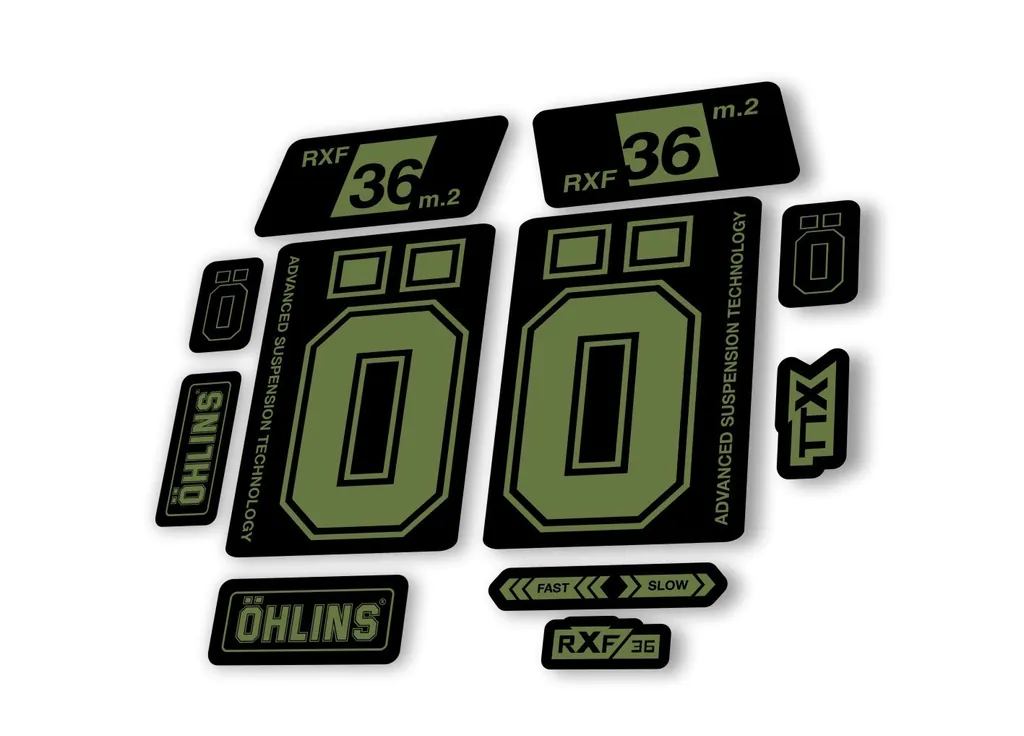 Ohlins RXF 36 M.2 2022 Fork Decal Mountain Bike Cycling Sticker Adhesive Olive