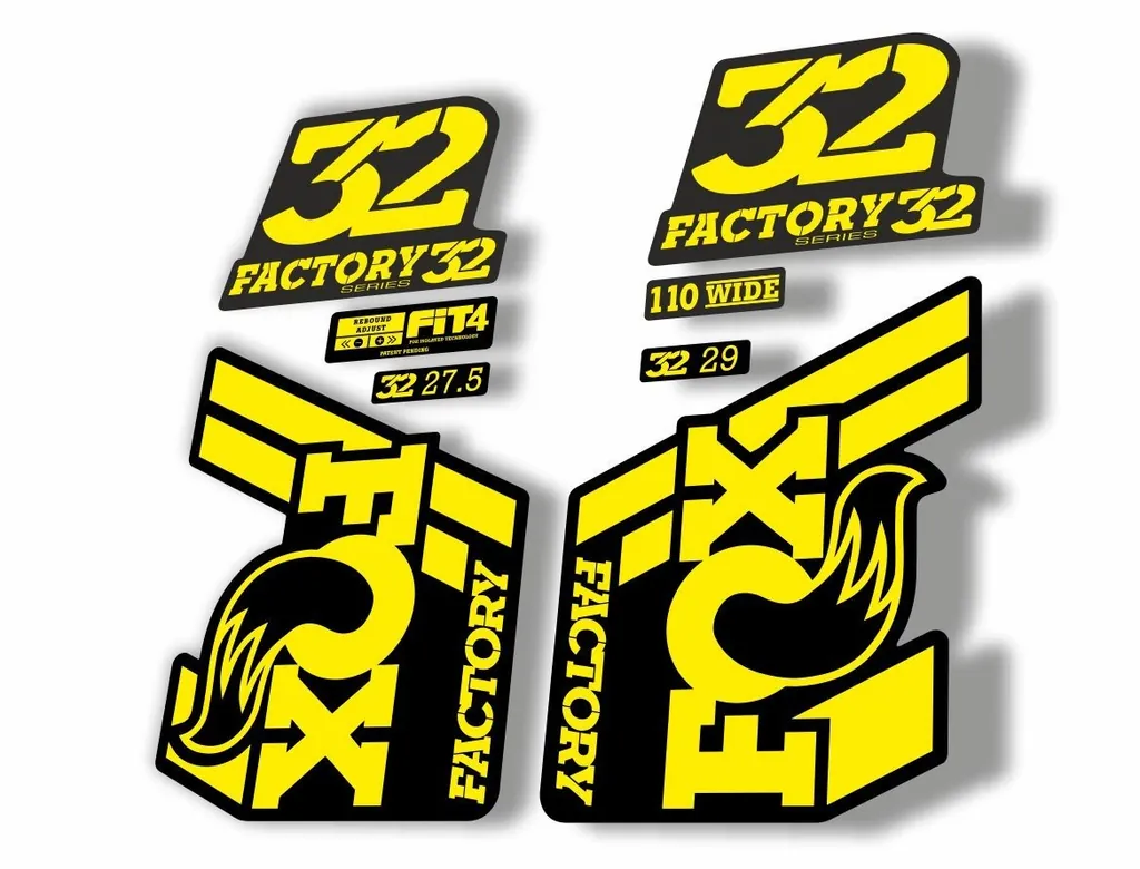 FOX 32 Float 2018-19 Forks Suspension Factory Decals Stickers Adhesive Yellow