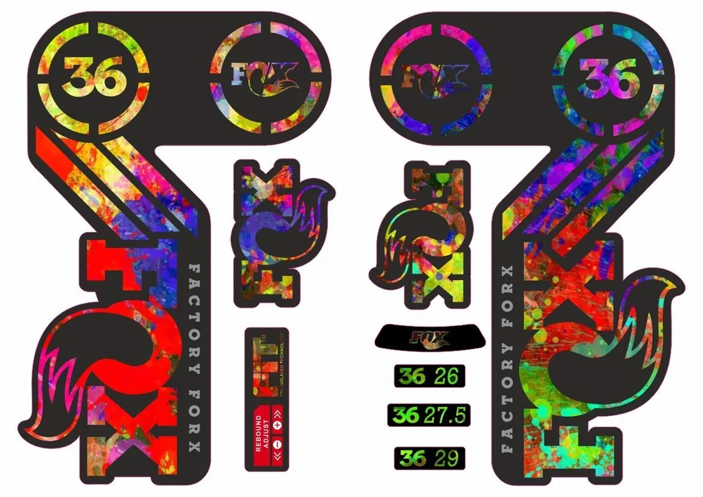FOX 36 Heritage 2015 Fork Suspension Factory Decal Sticker Adhesive Oil Slick