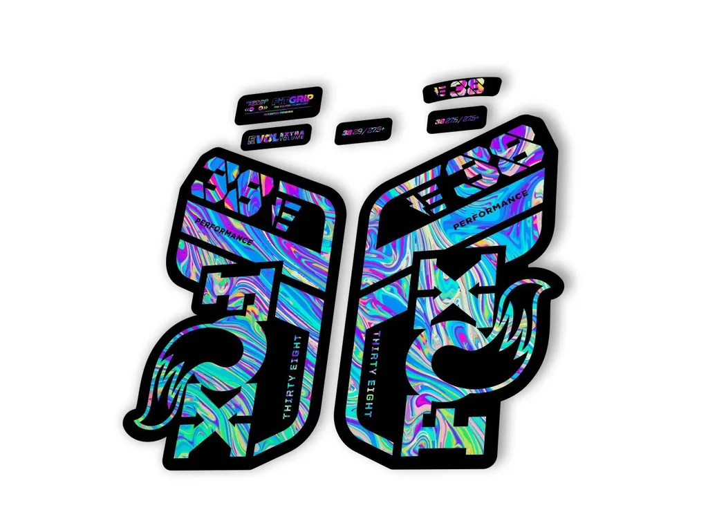 FOX 38 Performance E Bike 2021 Forks Suspension Factory Decal Sticker Oil Slick1