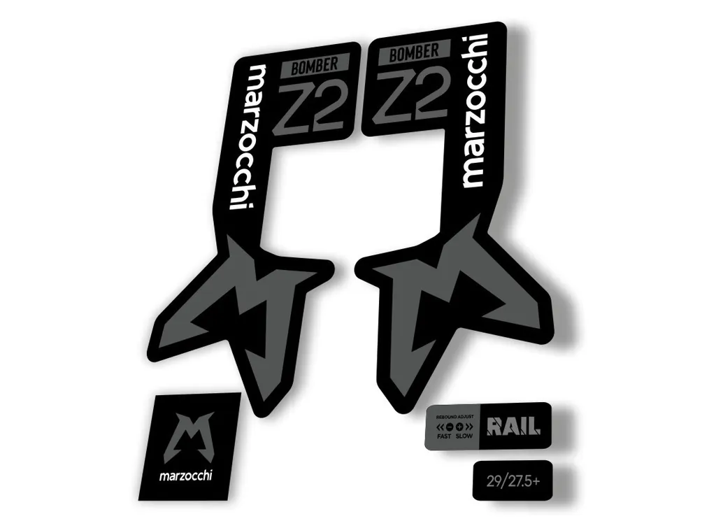 Marzocchi Bomber Z2 2025 Fork Suspension Sticker Decal Kit Adhesive Gray