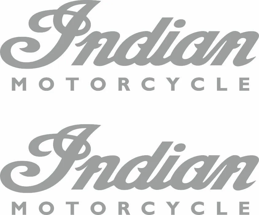 INDIAN MOTORCYLES Vinyl Sticker Decal Adhesive Set 8.4" x 2.9" Gray 2 Pcs