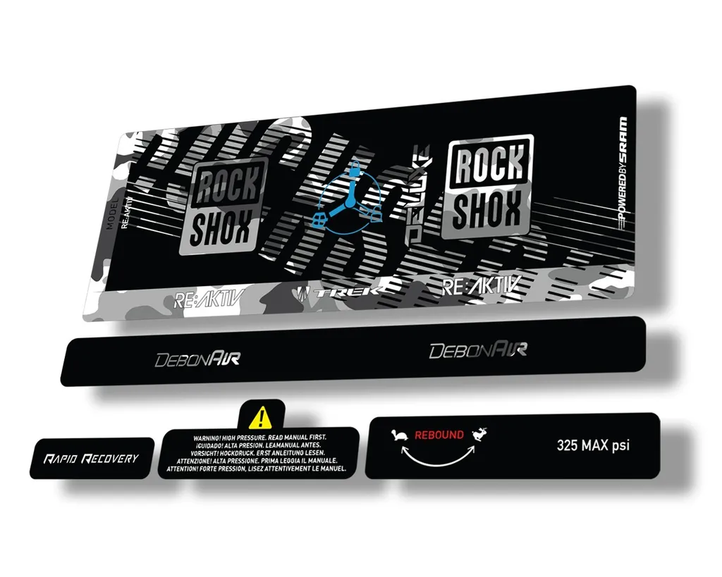 Rock Shox Deluxe RT3 RE AKTIV 2020 Rear Shock Decal Sticker Set White Camo