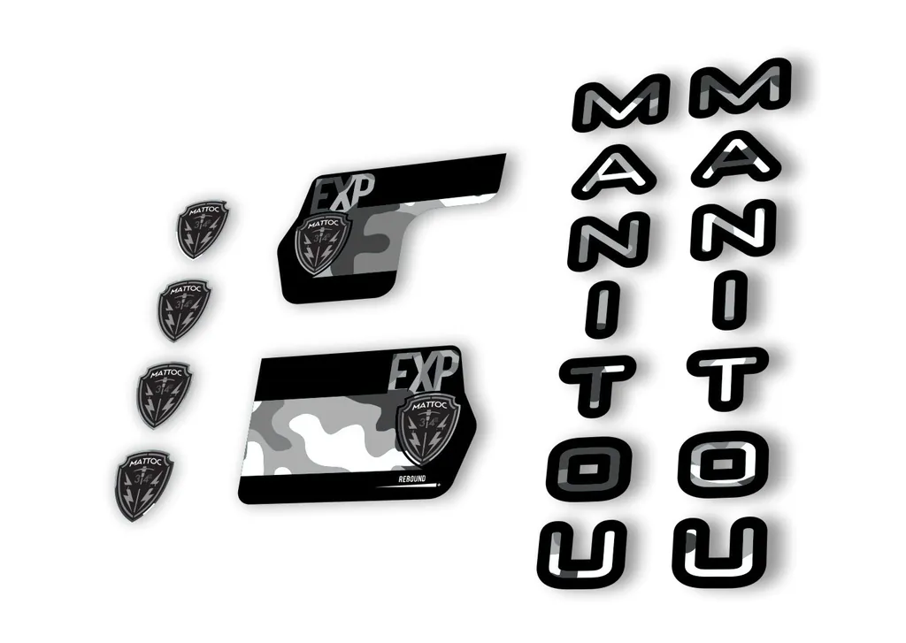 Manitou Mattoc Expert 2020 Fork Suspension Decal Kit Sticker Set White Camo