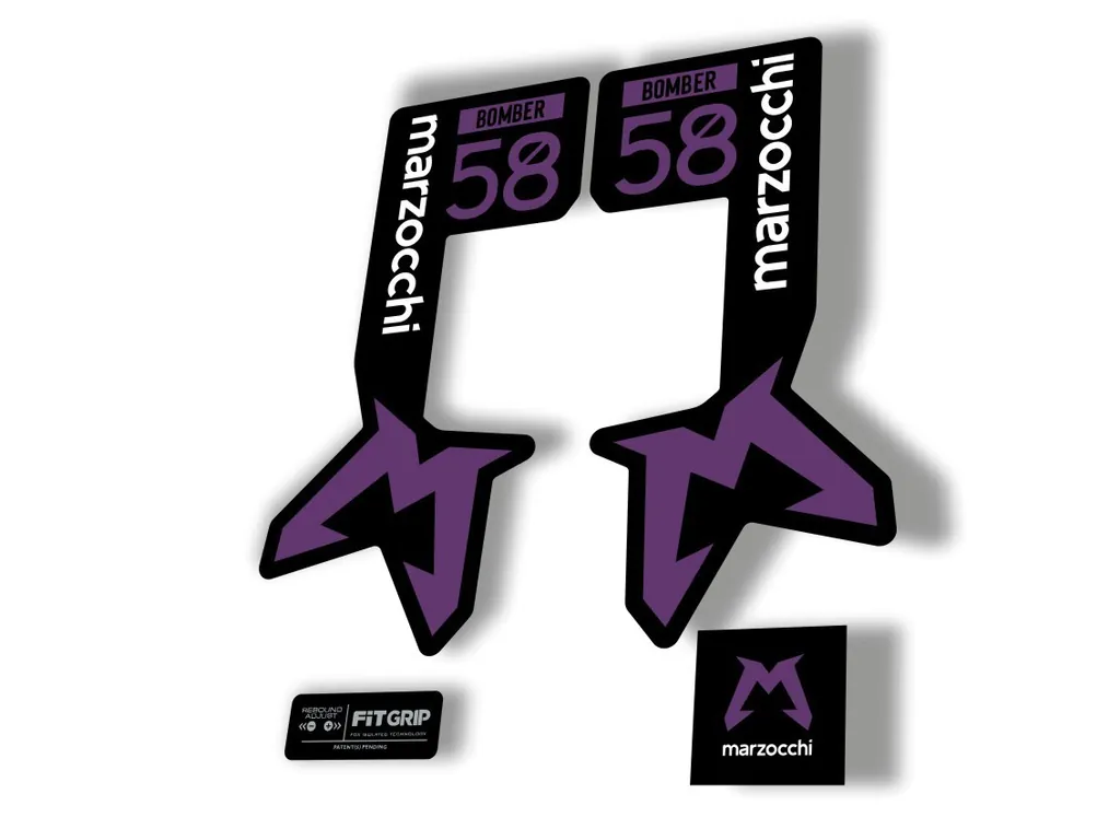 Marzocchi Bomber 58 2025 Suspension Sticker Decal Kit Adhesive Purple