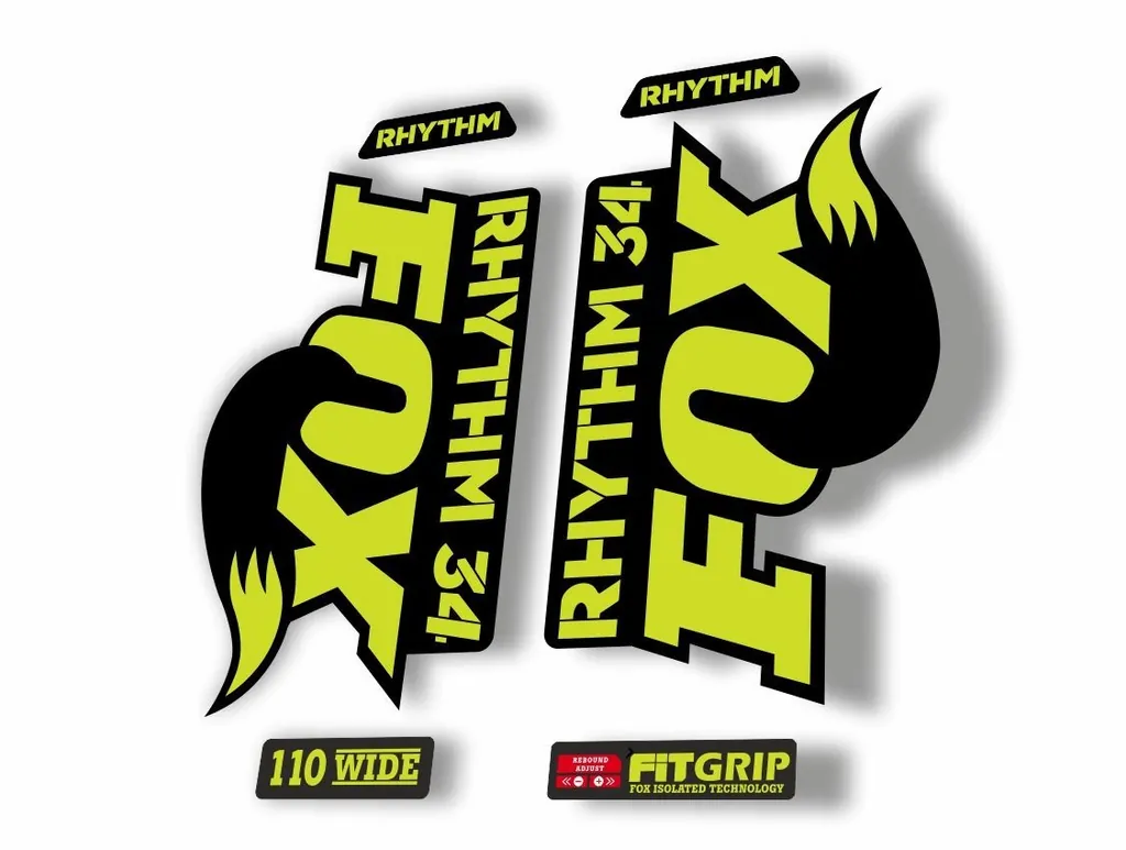 FOX 34 Rhythm 2018 Forks Suspension Factory Decal Sticker Adhesive Lime Green