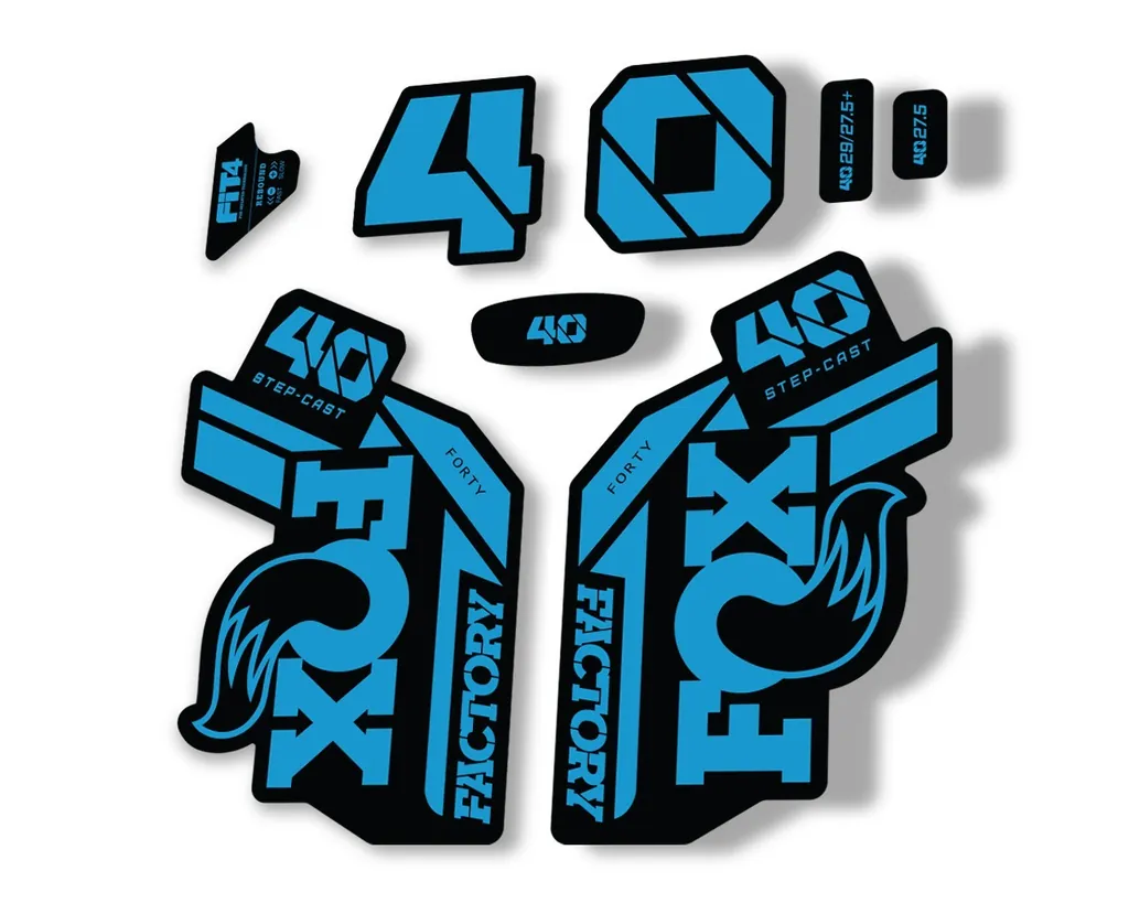 FOX 40 Step Cast SC 2021 Factory Fork Decals Suspension Sticker Adhesive Blue