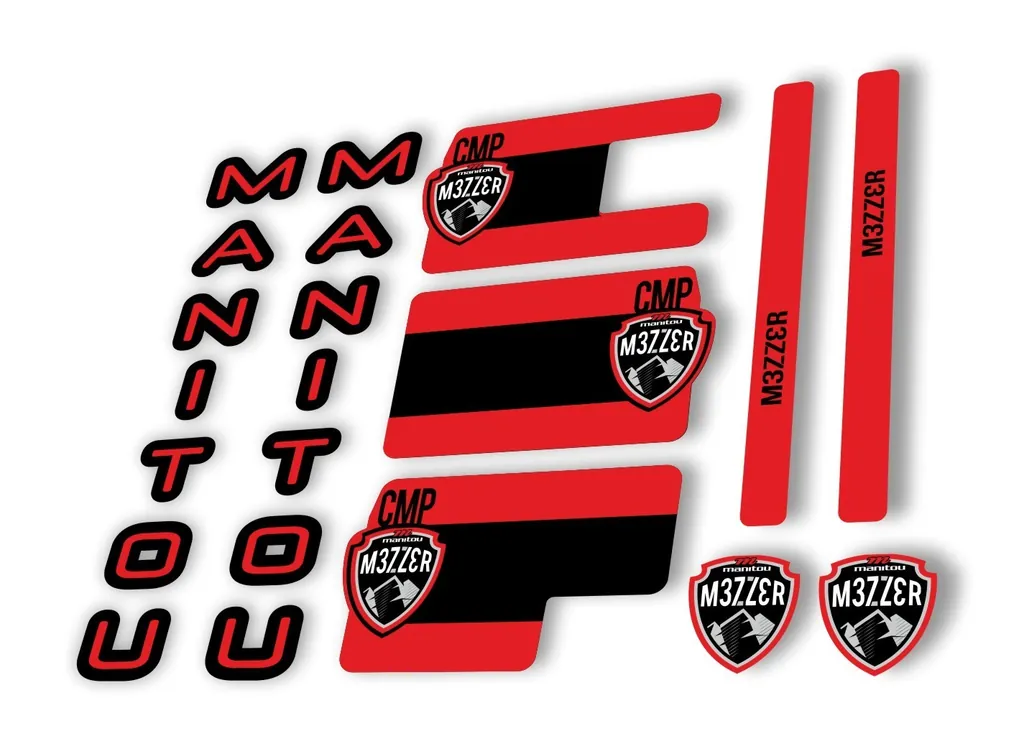 Manitou Mezzer Comp 2020 Fork Suspension Decal Kit Sticker Set Red