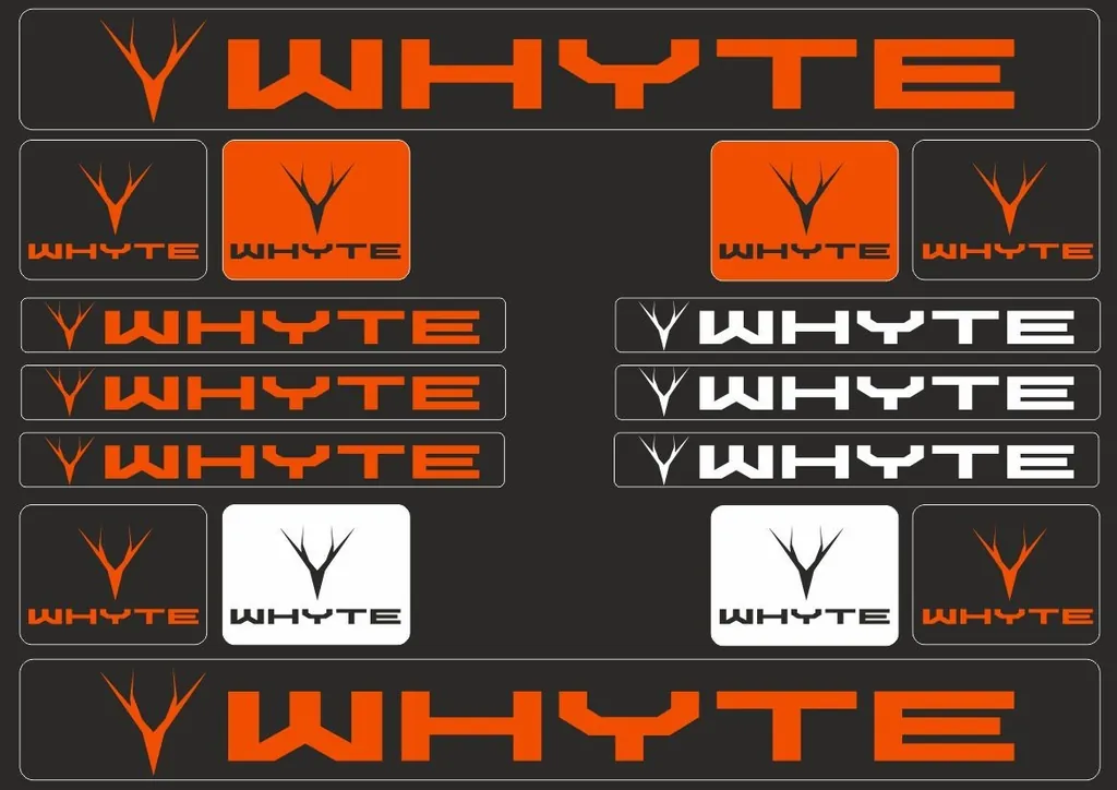 Vinyl Bike Stickers – Compatible with WHYTE Bikes – Orange