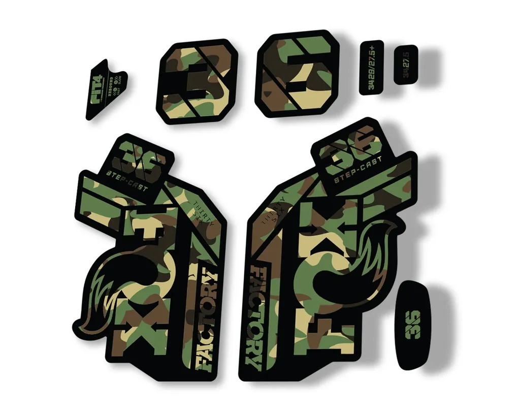 FOX 36 Step Cast SC 2021 Factory Fork Decals Suspension Sticker Adhesive Camo