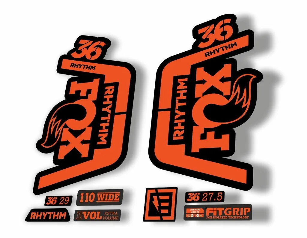 FOX 36 Rhythm 2019 Forks Suspension Factory Decal Sticker Adhesive Orange